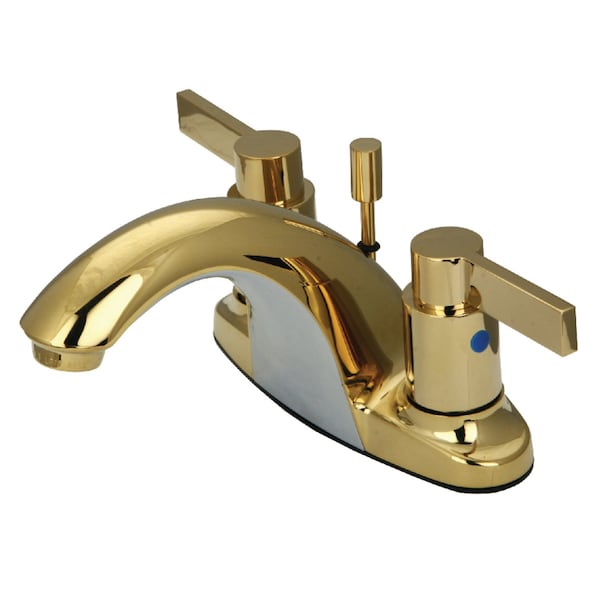 KB8642NDL 4" Centerset Bathroom Faucet, Polished Brass